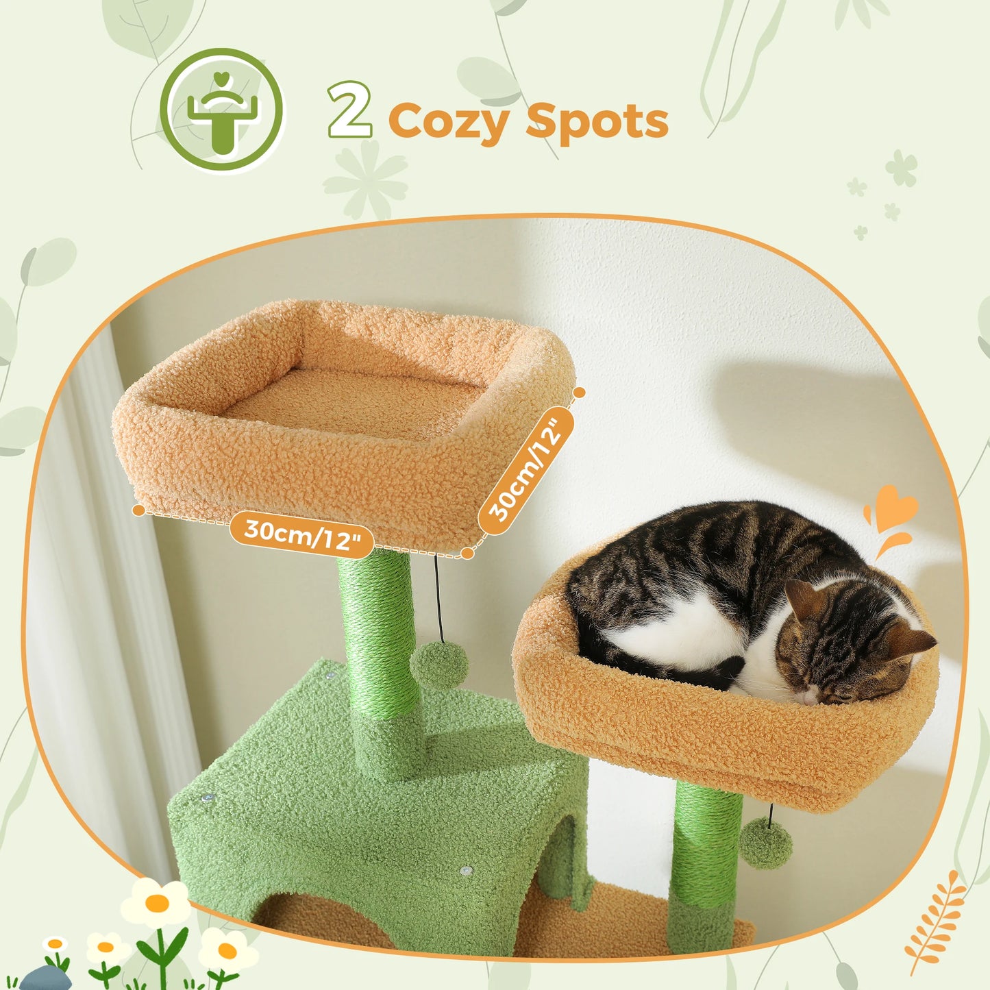 Green Cat Tree with Hammock
