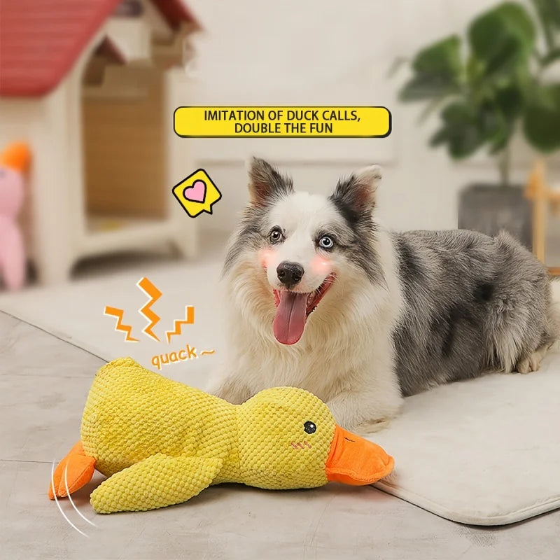 Duck-Shaped Squeaky Plush Toy