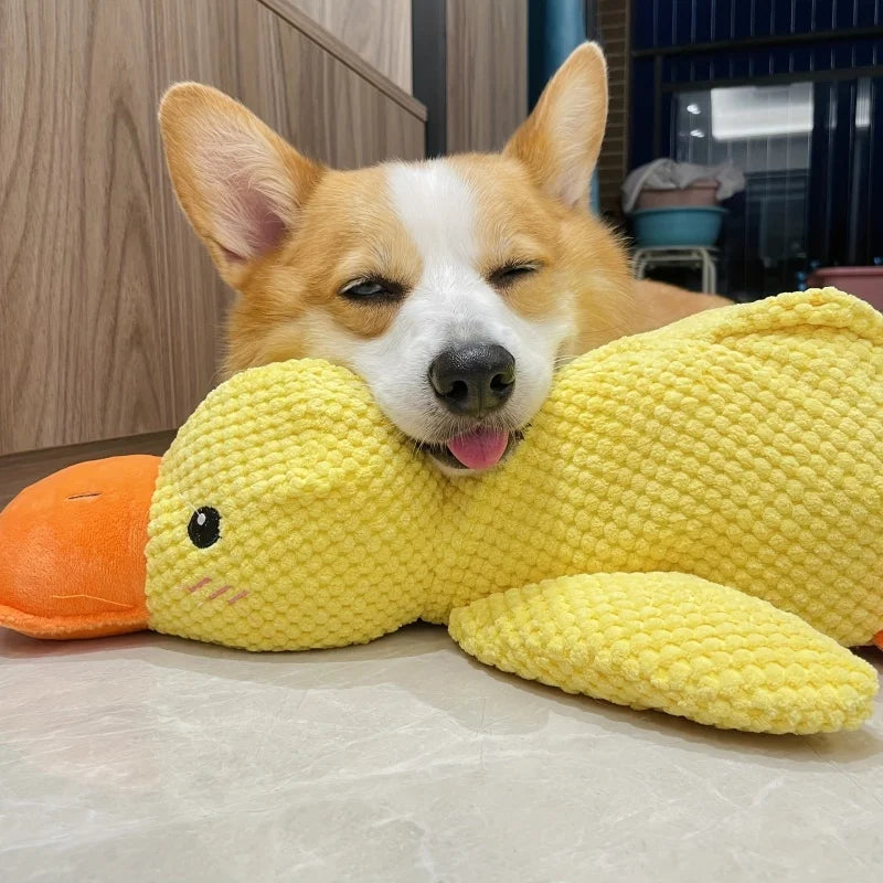 Duck-Shaped Squeaky Plush Toy