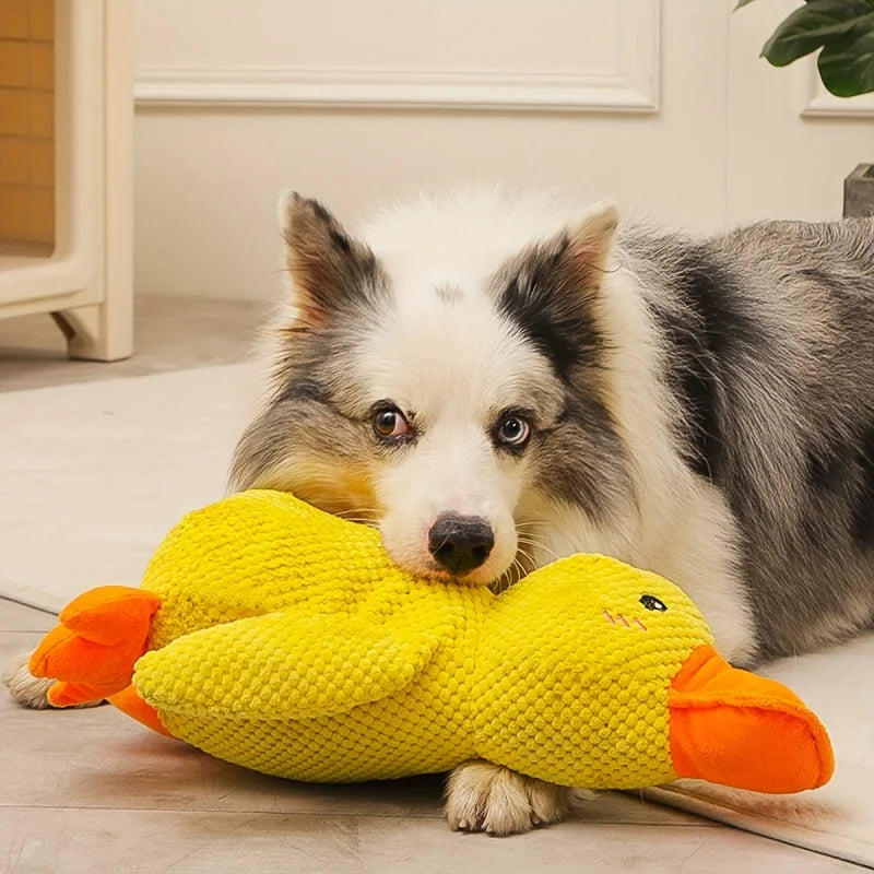 Duck-Shaped Squeaky Plush Toy