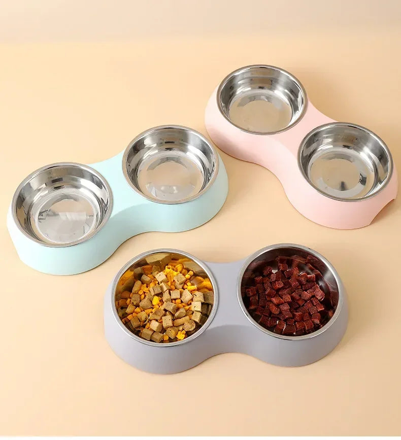 Double Stainless Steel Pet Bowl