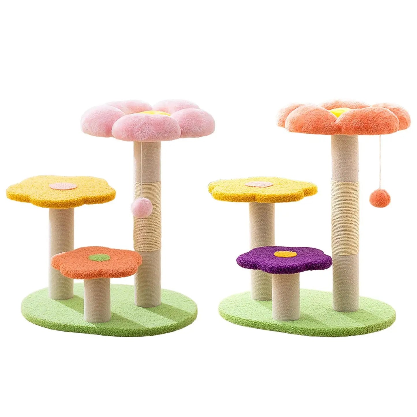 Flower Cat Scratch Post 3 Tiers