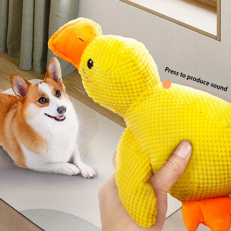 Duck-Shaped Squeaky Plush Toy