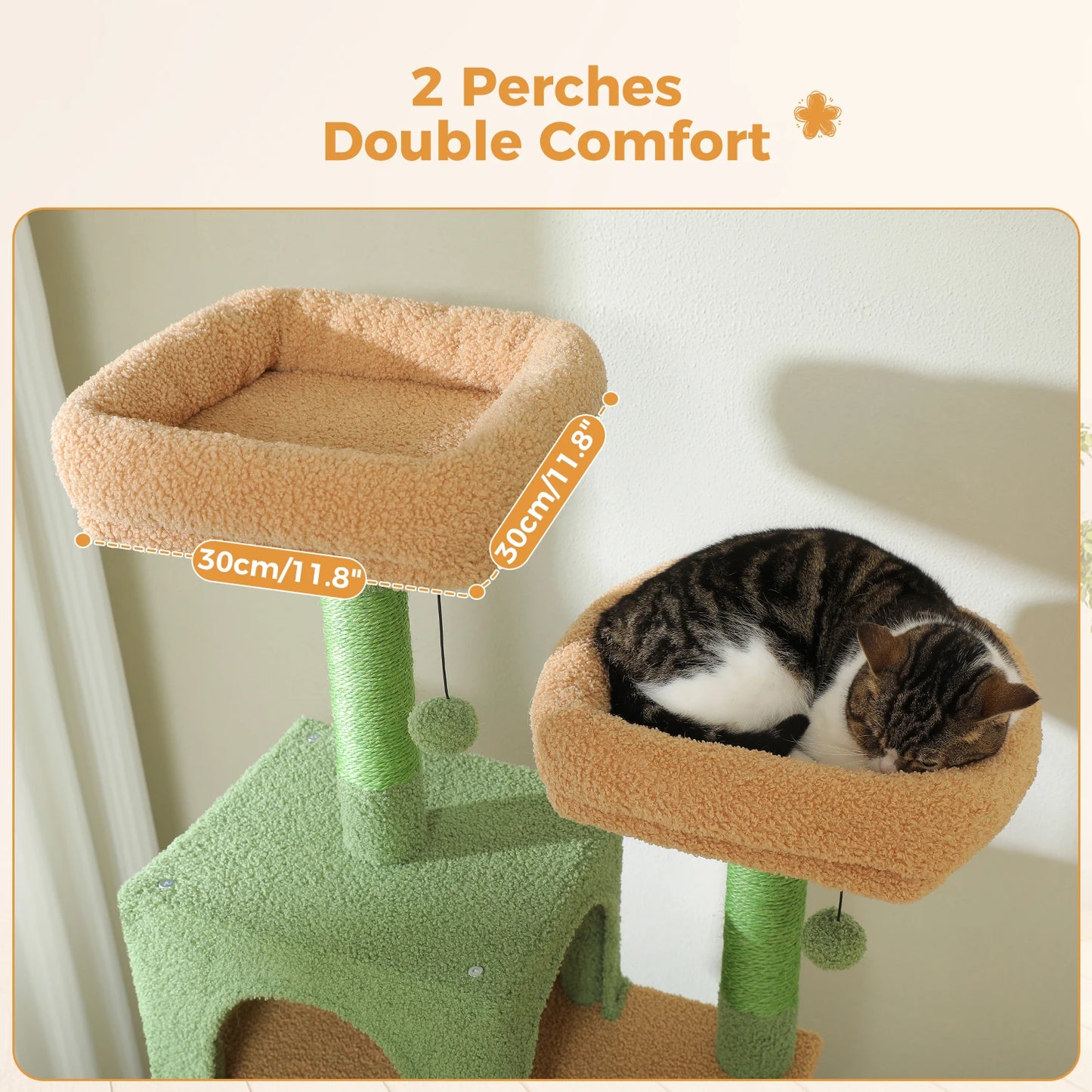 Green Cat Tree with Hammock