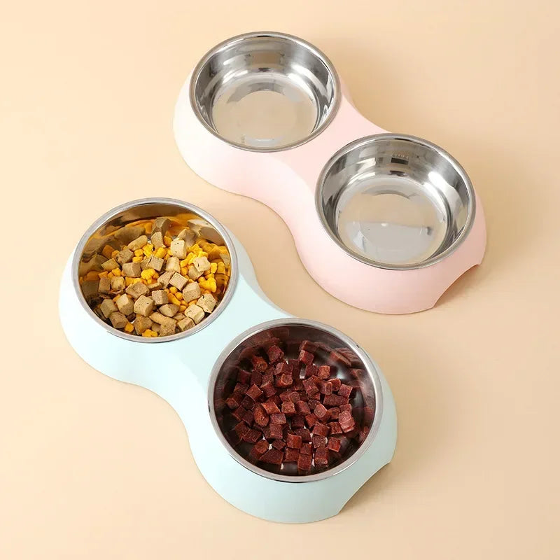 Double Stainless Steel Pet Bowl