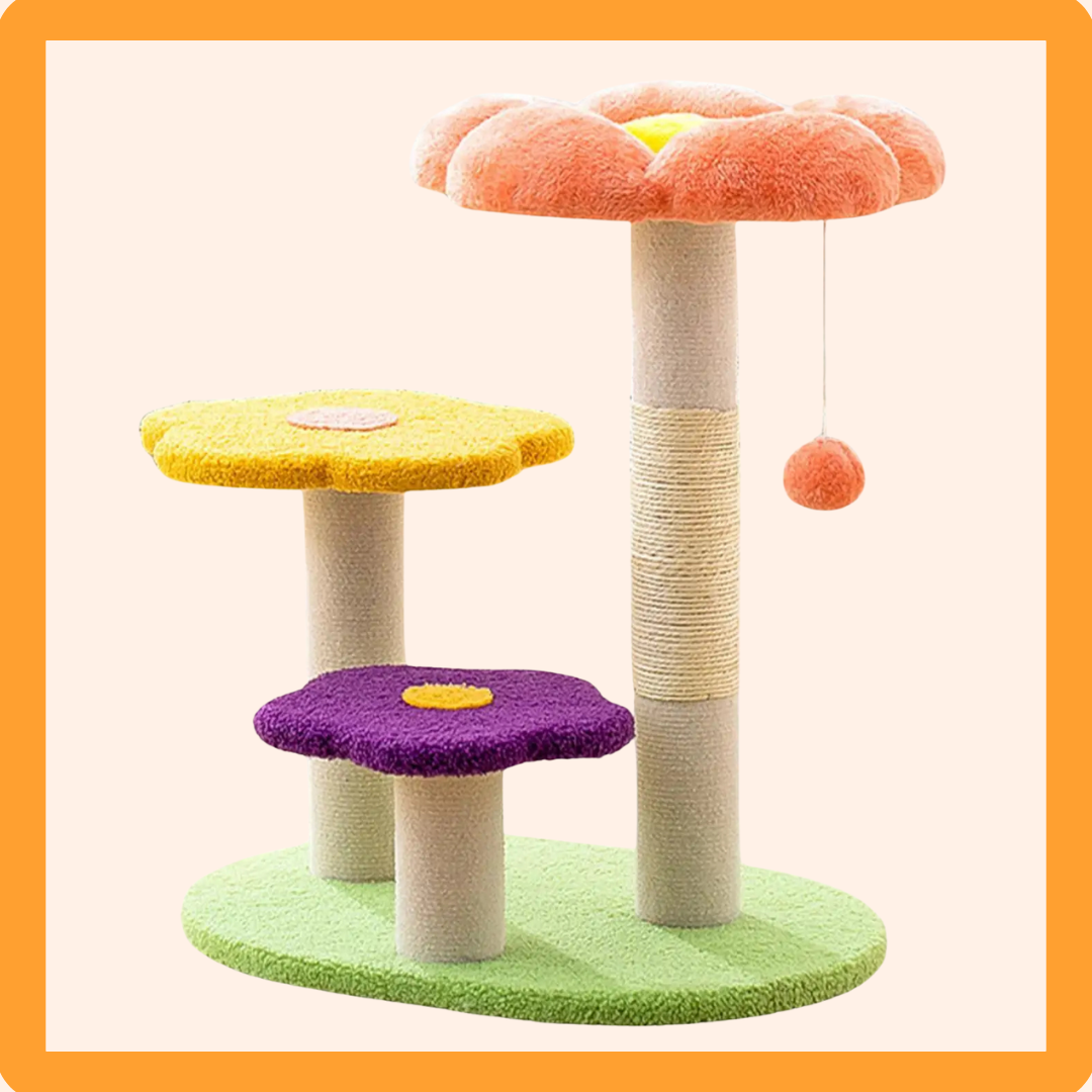 Flower Cat Scratch Post 3 Tiers