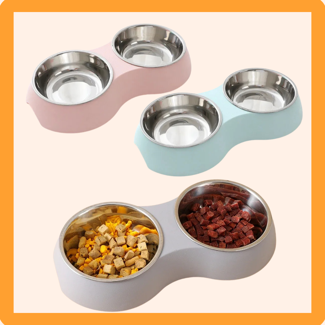 Double Stainless Steel Pet Bowl