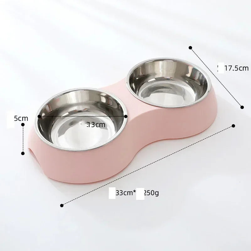 🐶🐱 Double Stainless Steel Pet Bowl