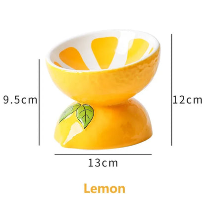 Cat Bowl Ceramic Protects Cervical Neck Drinks Water Eats Dog Snacks Skew Mouth High Foot Grain Bowl Fruit Bowl Pet Supplies