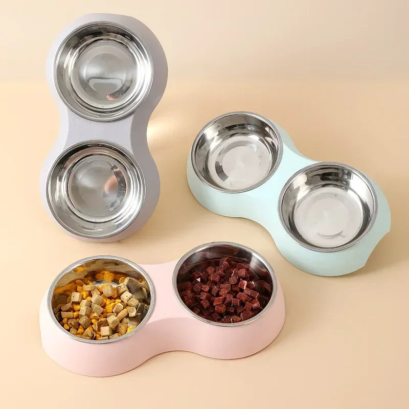 🐶🐱 Double Stainless Steel Pet Bowl