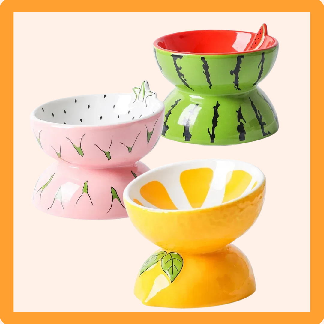 Cat Bowl Ceramic Protects Cervical Neck Drinks Water Eats Dog Snacks Skew Mouth High Foot Grain Bowl Fruit Bowl Pet Supplies