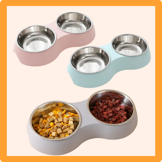 🐶🐱 Double Stainless Steel Pet Bowl